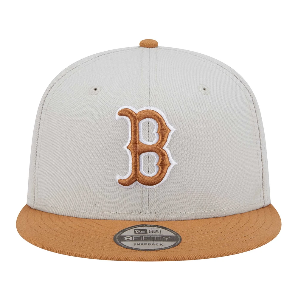 Casquette Snapback bicolore 9FIFTY Boston Red Sox kaki/marron New Era pour homme