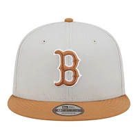 Casquette Snapback bicolore 9FIFTY Boston Red Sox kaki/marron New Era pour homme