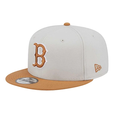 Casquette Snapback bicolore 9FIFTY Boston Red Sox kaki/marron New Era pour homme