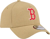 Men's New Era Khaki Boston Red Sox Logo Essentials 9FORTY A-Frame Adjustable Hat