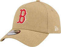 Men's New Era Khaki Boston Red Sox Logo Essentials 9FORTY A-Frame Adjustable Hat