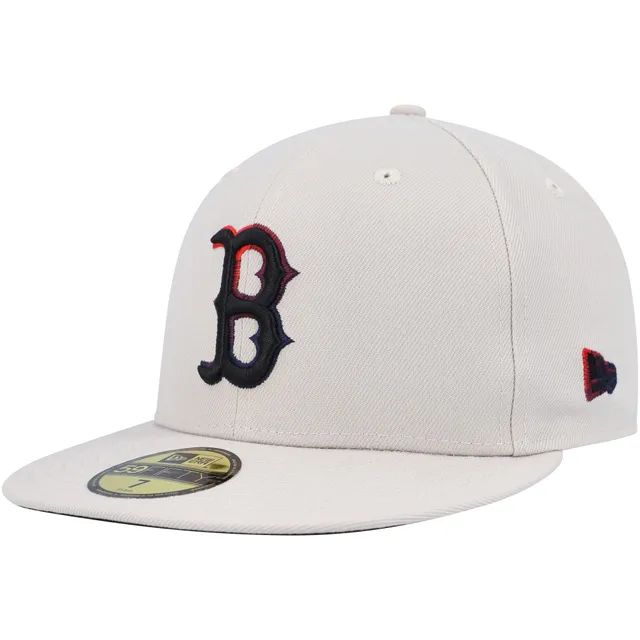 Men's New Era Cream Boston Red Sox Chrome Camel Rust Undervisor 59FIFTY Fitted Hat