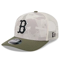 Casquette extensible à boutons-pression New Era pour homme, beige clair/olive, Boston Red Sox 2025 Armed Forces Day 9SEVENTY