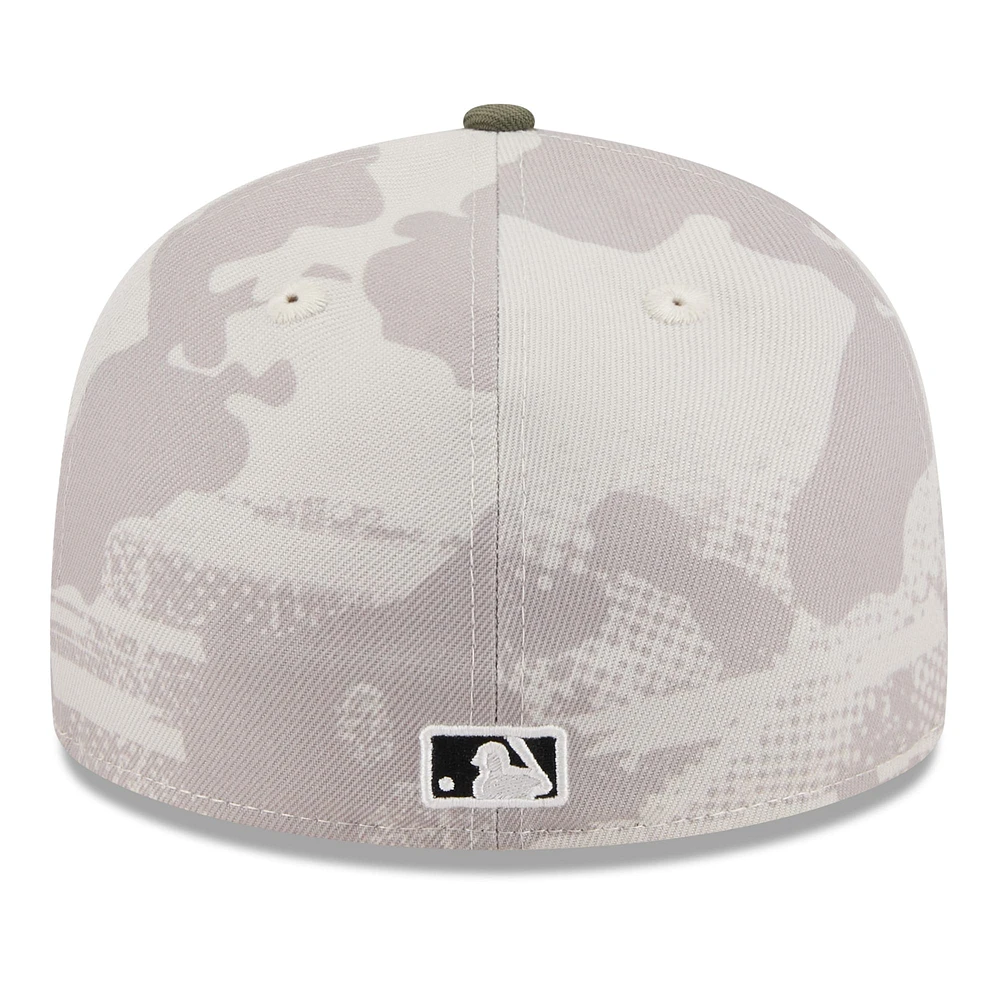 Men's New Era Light Beige/Olive Boston Red Sox 2025 Armed Forces Day Low Profile 59FIFTY Fitted Hat