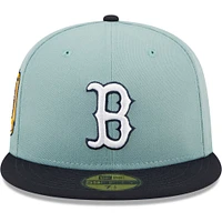 Casquette ajustée 59FIFTY Beach Kiss des Boston Red Sox New Era pour homme, bleu clair/bleu marine