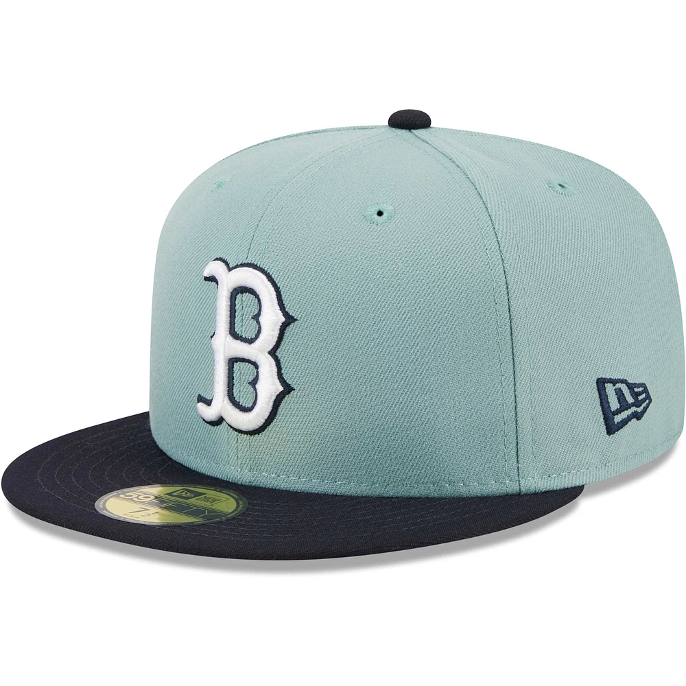 Casquette ajustée 59FIFTY Beach Kiss des Boston Red Sox New Era pour homme, bleu clair/bleu marine