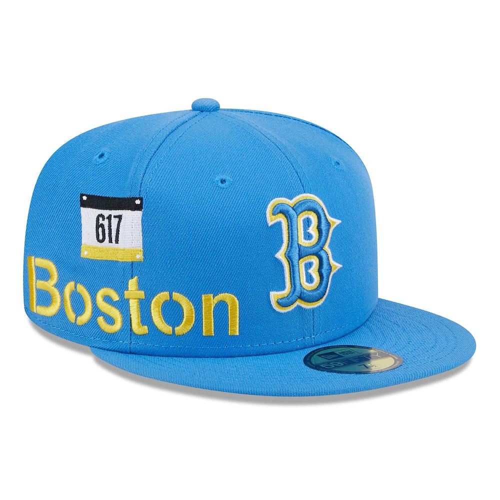 Casquette ajustée 59FIFTY New Era pour hommes des Red Sox de Boston City Connect Icon bleu clair