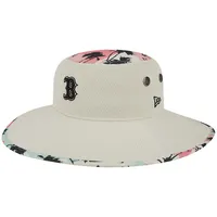 Men's New Era Natural Boston Red Sox Retro Beachin' Bucket Hat