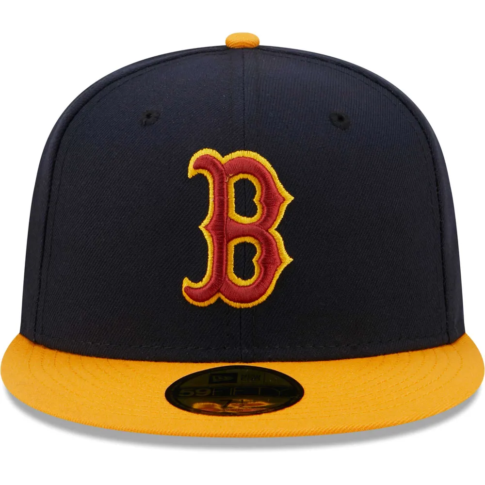 Casquette ajustée 59FIFTY avec logo principal des Boston Red Sox New Era pour homme, bleu marine/doré