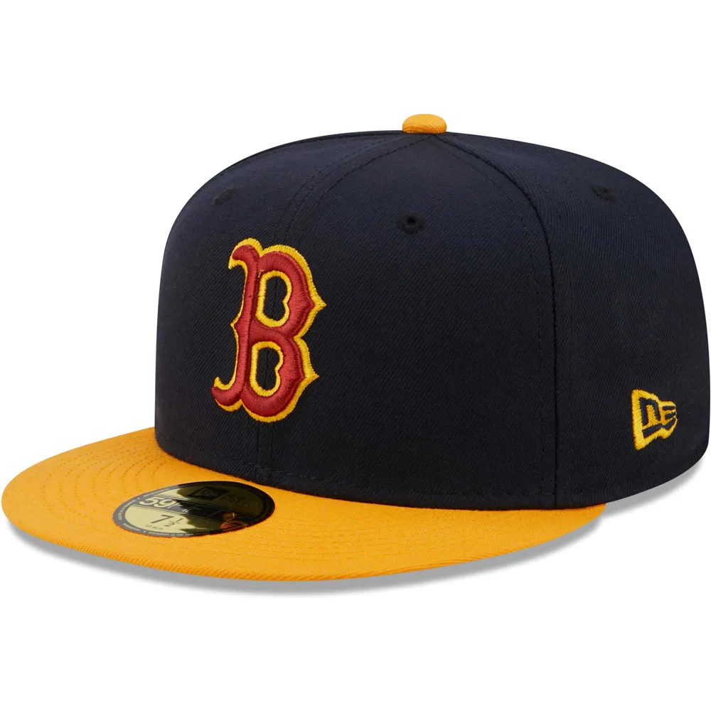 Casquette ajustée 59FIFTY avec logo principal des Boston Red Sox New Era pour homme, bleu marine/doré