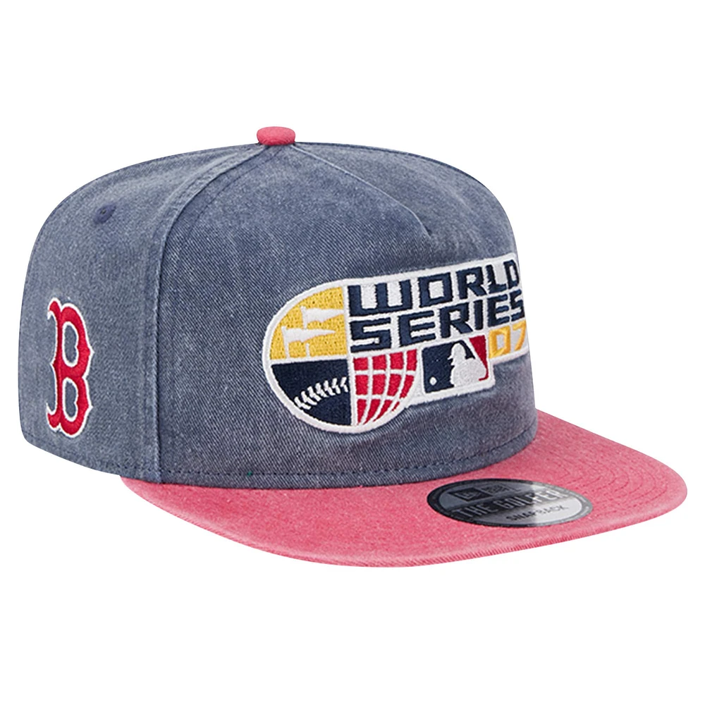 Men's New Era Navy/Red Boston Red Sox 2007 MLB World Series Champions Pigment Dye Golfer Snapback Hat