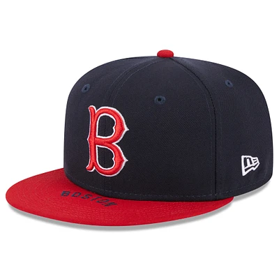 Casquette ajustée 59FIFTY New Era pour hommes, bleu marine/rouge, Boston Red Sox On Deck