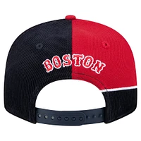 Casquette snapback rétro en velours côtelé New Era bleu marine/rouge Boston Red Sox pour homme