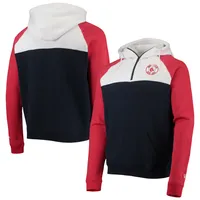 Veste à capuche et fermeture éclair quart de collection Boston Red Sox Cooperstown New Era pour homme, bleu marine/blanc