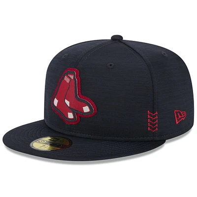 Men's New Era  Navy Boston Red Sox 2024 MLB Clubhouse 59FIFTY Fitted Hat