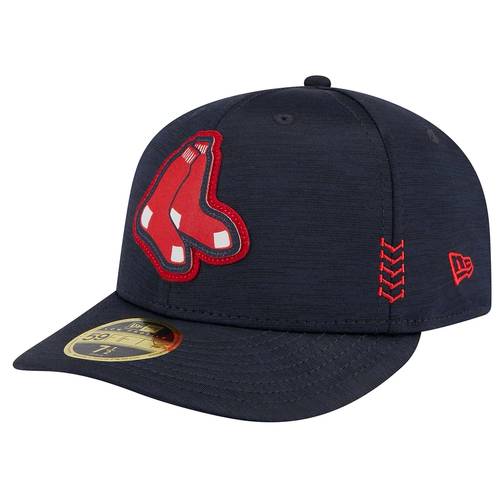 Men's New Era  Navy Boston Red Sox 2024 MLB Clubhouse Low Profile 59FIFTY Fitted Hat