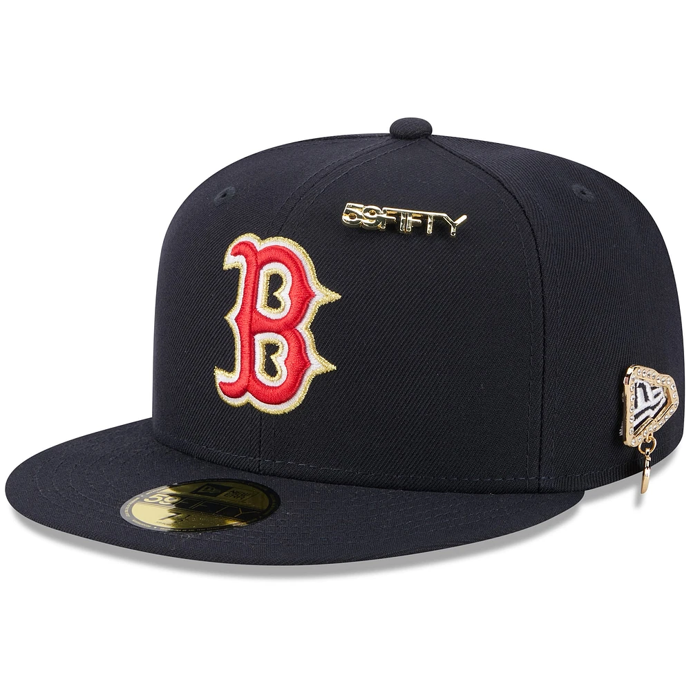 Casquette ajustée New Era bleu marine Boston Red Sox 2025 59FIFTY Day pour homme avec épingles