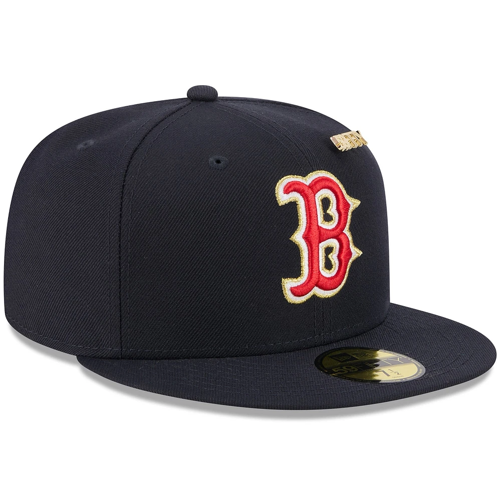 Casquette ajustée New Era bleu marine Boston Red Sox 2025 59FIFTY Day pour homme avec épingles