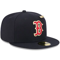 Casquette ajustée New Era bleu marine Boston Red Sox 2025 59FIFTY Day pour homme avec épingles