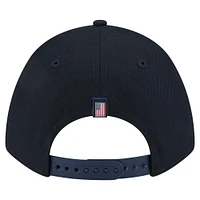 Casquette ajustable New Era 9FORTY M-Crown A-Frame bleu marine pour homme, motif drapeau américain des Red Sox de Boston