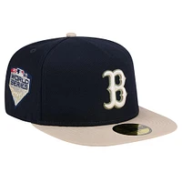 Casquette ajustée 59FIFTY en toile A-FIFTY New Era pour hommes, bleu marine, Boston Red Sox