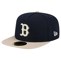 Men's New Era Navy Boston Red Sox Canvas A-Frame 59FIFTY Fitted Hat