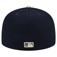 Men's New Era Navy Boston Red Sox Canvas A-Frame 59FIFTY Fitted Hat