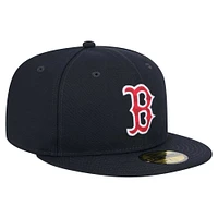 Men's New Era Navy Boston Red Sox Checkered Undervisor 59FIFTY Fitted Hat