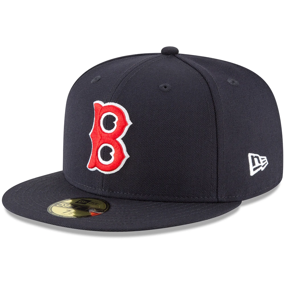 Casquette ajustée 59FIFTY en laine de la collection Cooperstown des Boston Red Sox New Era pour homme, bleu marine