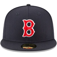 Casquette ajustée 59FIFTY en laine de la collection Cooperstown des Boston Red Sox New Era pour homme, bleu marine