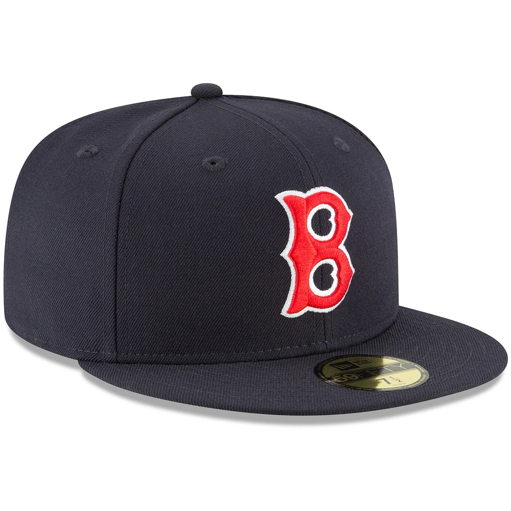 Casquette ajustée 59FIFTY en laine de la collection Cooperstown des Boston Red Sox New Era pour homme, bleu marine