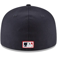 Casquette ajustée 59FIFTY en laine de la collection Cooperstown des Boston Red Sox New Era pour homme, bleu marine