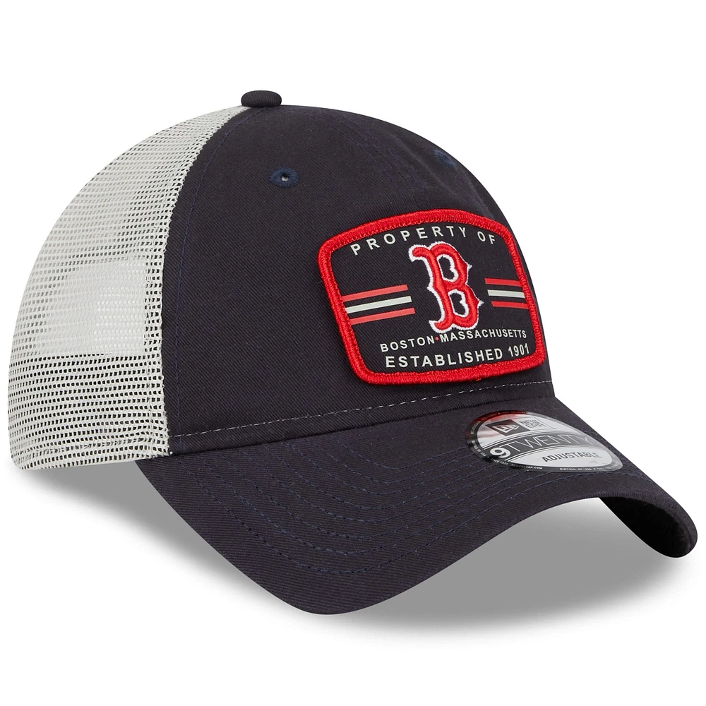 Casquette Snapback 9TWENTY Property Trucker Boston Red Sox New Era pour homme, bleu marine