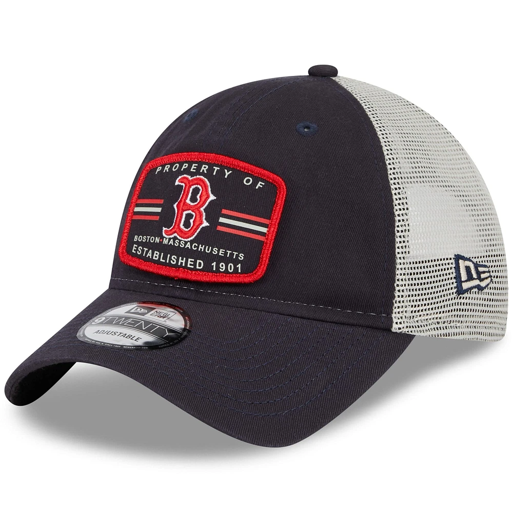 Casquette Snapback 9TWENTY Property Trucker Boston Red Sox New Era pour homme, bleu marine