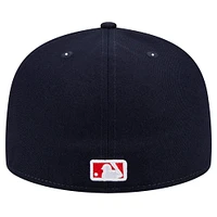 Men's New Era Navy Boston Red Sox Script Sided 59FIFTY Fitted Hat