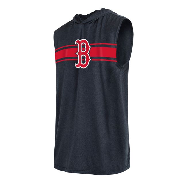 Sweat à capuche sans manches Boston Red Sox New Era pour homme, bleu marine