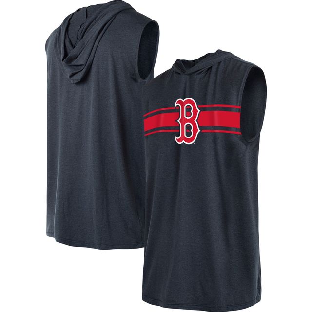 Sweat à capuche sans manches Boston Red Sox New Era pour homme, bleu marine