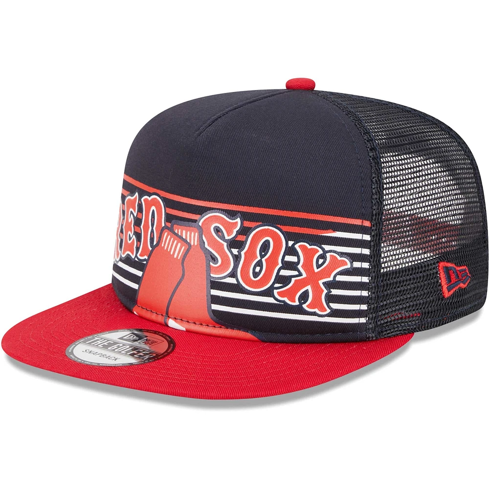 Casquette snapback de camionneur Speed ​​Golfer New Era pour hommes, bleu marine, Boston Red Sox