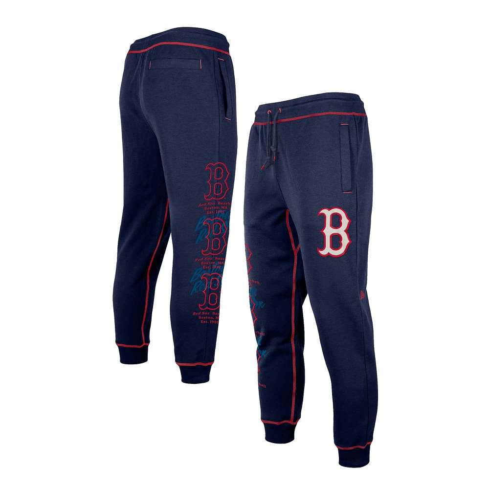 Pantalon de jogging fendu pour homme Boston Red Sox Team New Era bleu marine