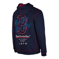 Chandail à capuchon fendu pour homme Boston Red Sox Team New Era bleu marine