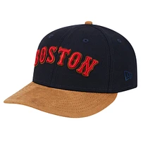 Men's New Era Navy Boston Red Sox Team Suede Visor Low Profile 59FIFTY Fitted Hat