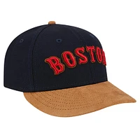 Men's New Era Navy Boston Red Sox Team Suede Visor Low Profile 59FIFTY Fitted Hat