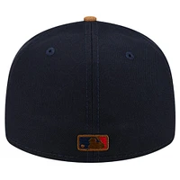 Men's New Era Navy Boston Red Sox Team Suede Visor Low Profile 59FIFTY Fitted Hat