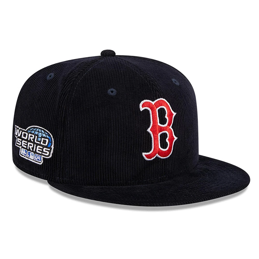 Men's New Era Navy Boston Red Sox Throwback Corduroy 59FIFTY Fitted Hat