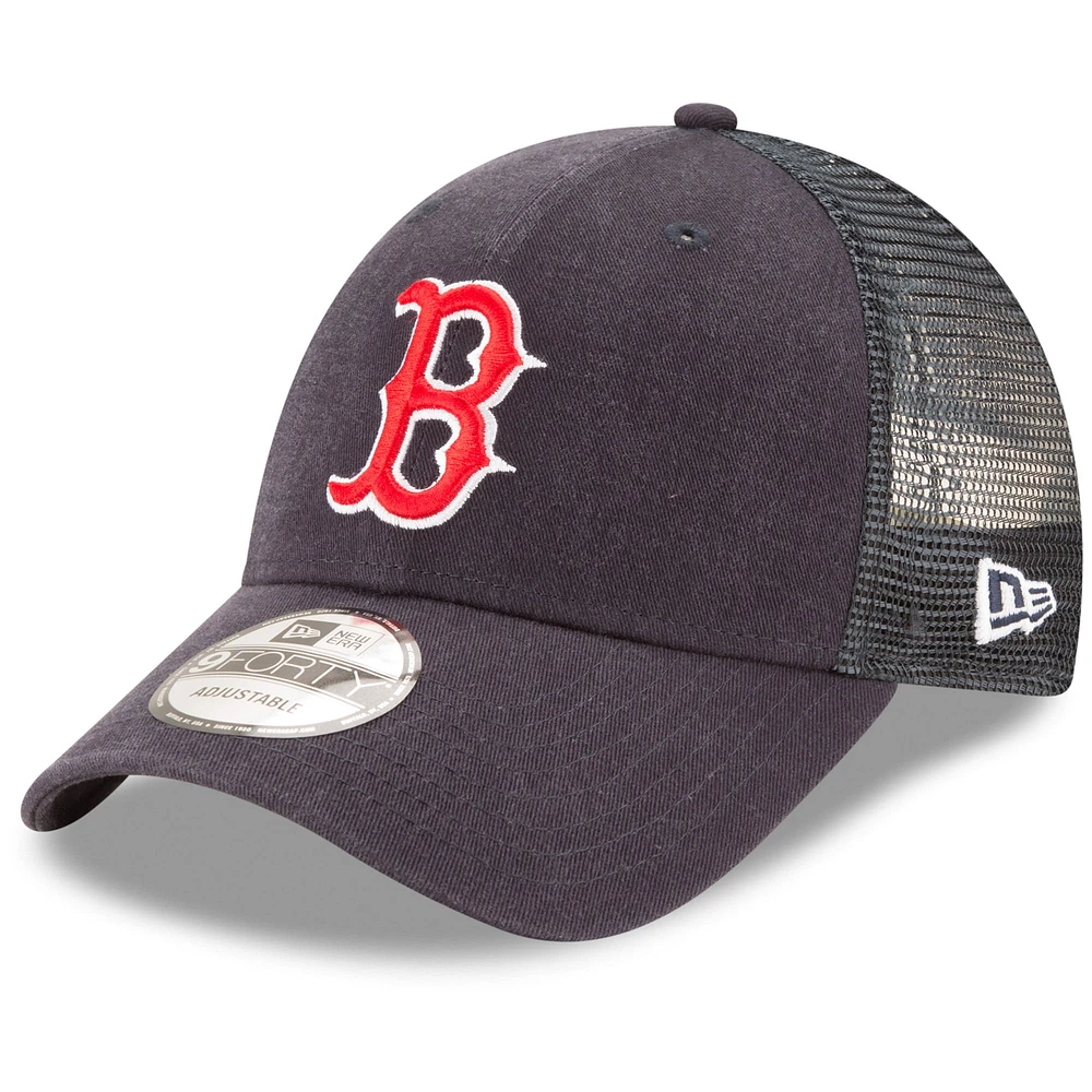 Men's New Era Navy Boston Red Sox Trucker 9FORTY Adjustable Snapback Hat