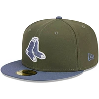 Casquette ajustée 59FIFTY Boston Red Sox New Era pour homme, olive/bleu