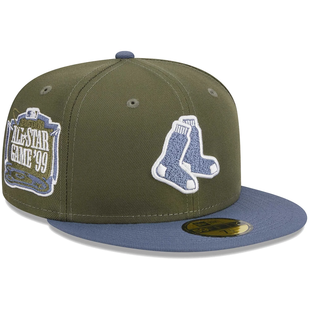 Casquette ajustée 59FIFTY Boston Red Sox New Era pour homme, olive/bleu