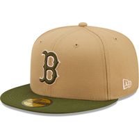 Men's New Era Olive/Tan Boston Red Sox Pink Undervisor - 59FIFTY Fitted Hat