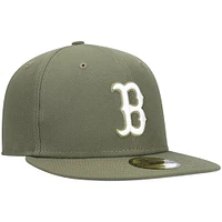 Casquette ajustée 59FIFTY blanche avec logo Boston Red Sox New Era pour homme