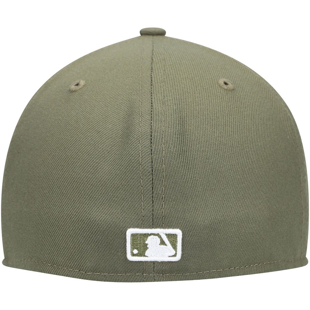 Men's New Era Olive Boston Red Sox White Logo 59FIFTY Fitted Hat
